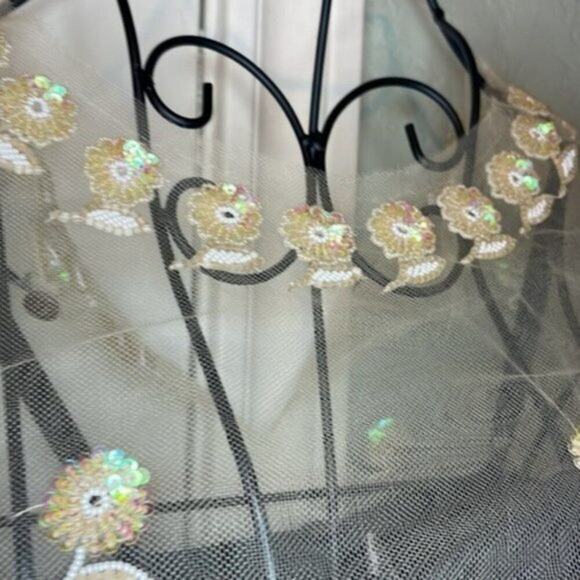 Valentino Ricamato Embellished Blouse champaign colored size 6 - Picture 9 of 9